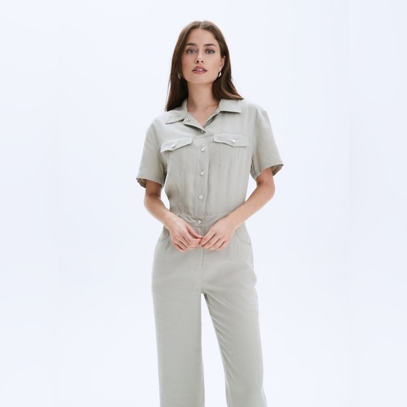 CHRLDR Brinna Twill Jean Jumpsuit – Moss | Size Small - Picture 2 of 4